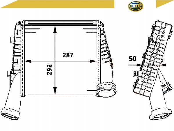 HELLA INTERCOOLER 7L0145804A 7P6145804A 7L0145804 Producent części Hella