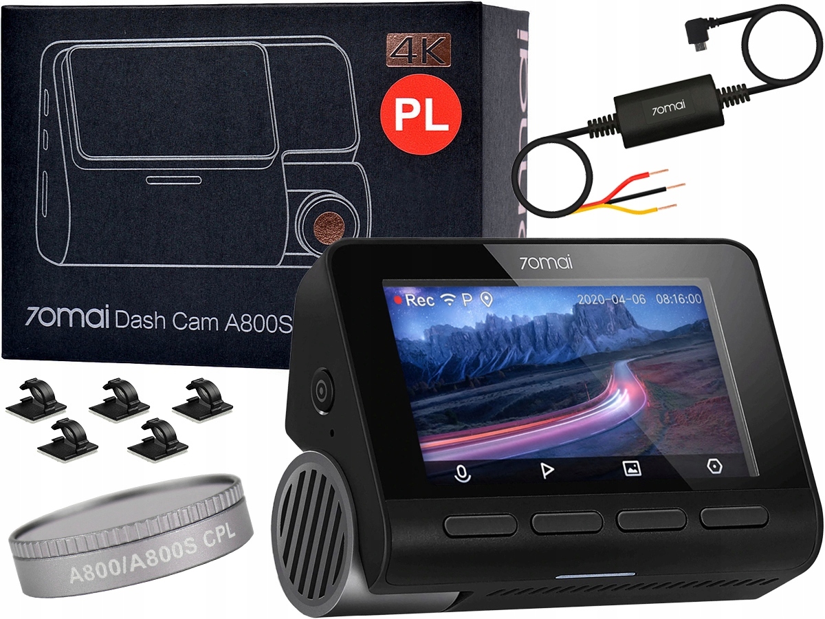 Камера 70mai A800S + фильтр CPL + hardwire kit UP02