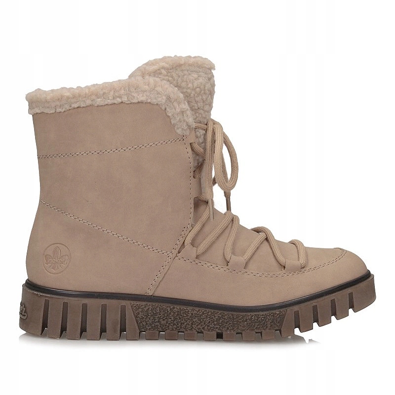 Pohodlné ploché Kotníkové Boty pro dámské sněhule Rieker Y3408-20 béžové