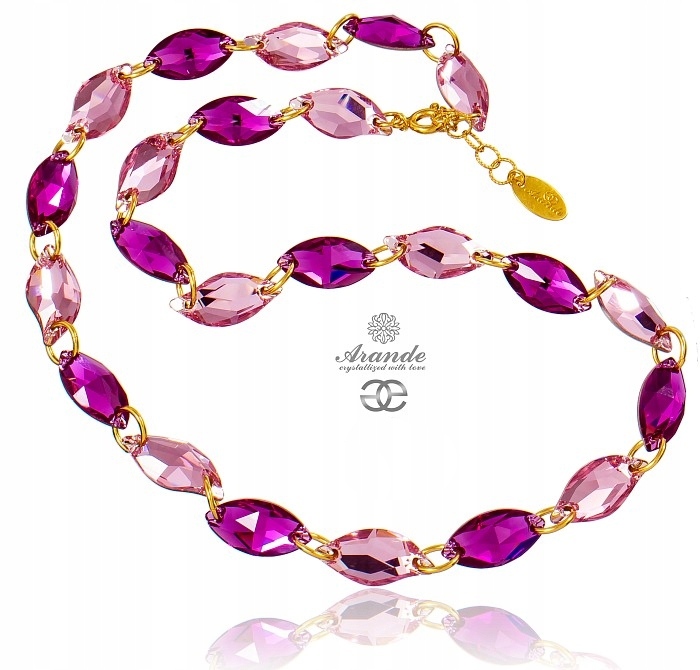 Krystaly Náhrdelník Rose Zlaté Stříbro