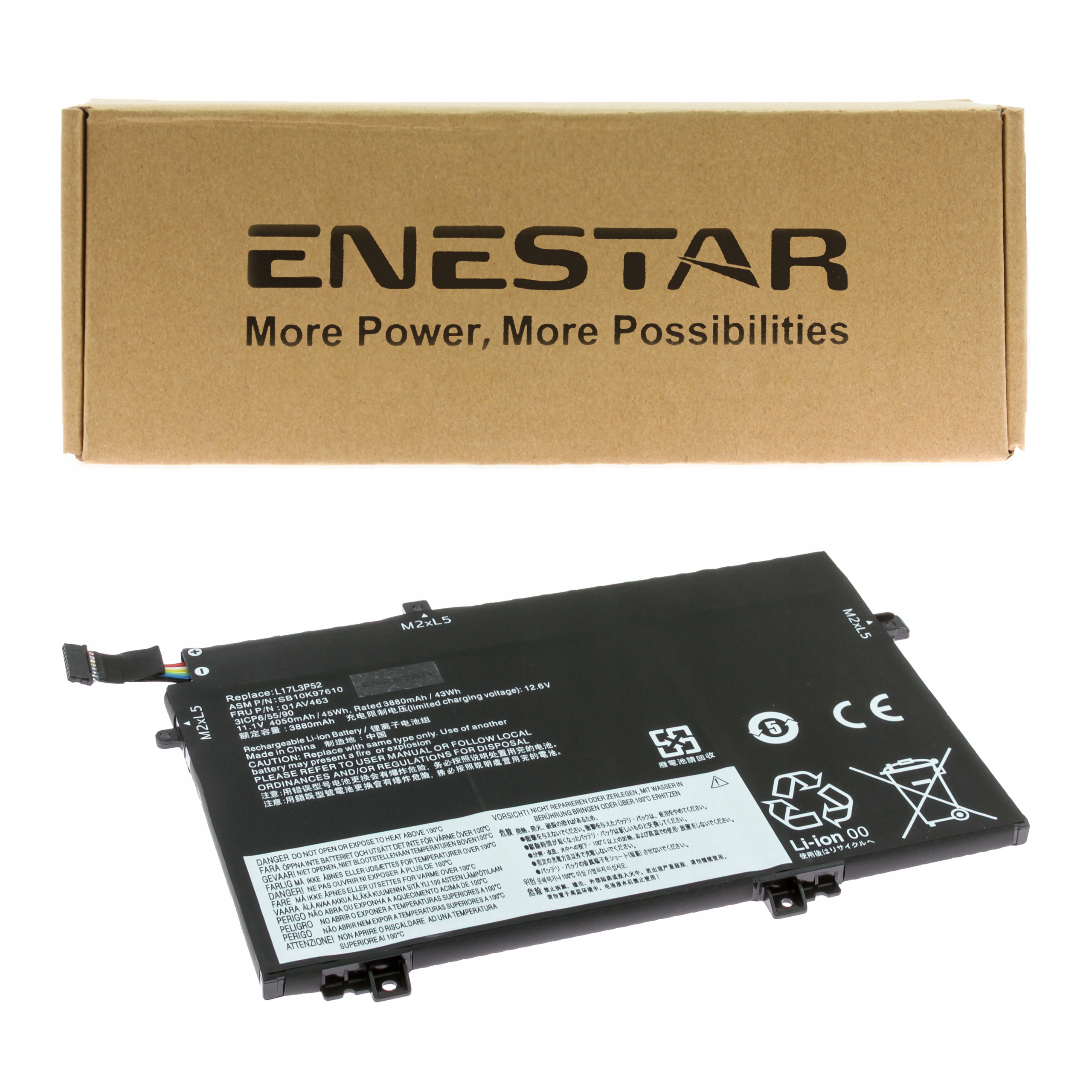 Premium bateria do Lenovo L17L3P52 ThinkPad L14 L15 L480 L490 L580 L590