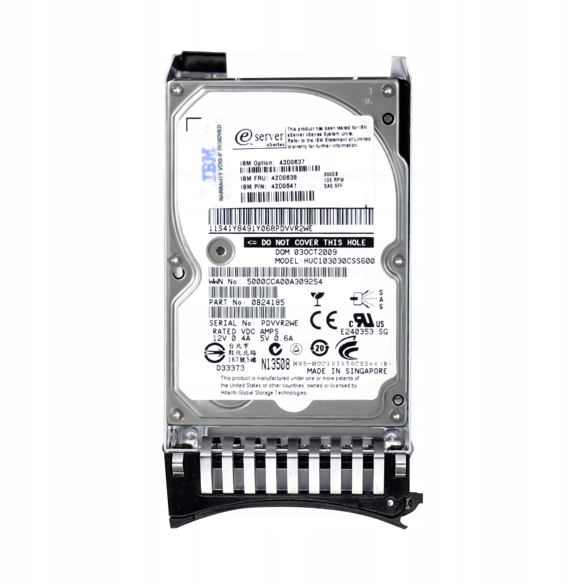 Ibm 42D0638 42D0641 300 Gb 10K 64 Mb SAS-2 2.5" Hdd HUC103030CSS600