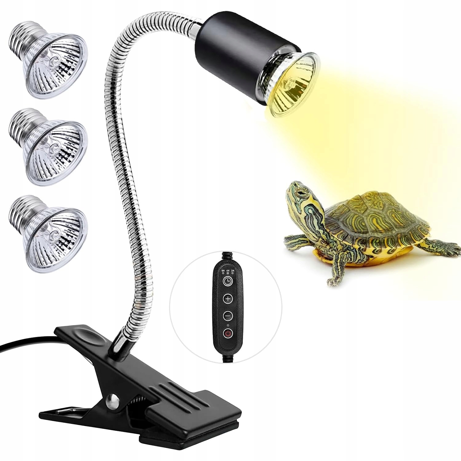 Levně Topná Lampa Želva, 3 Žárovky Uva Uvb 50W Topná Lampa Pro Plazy, E27