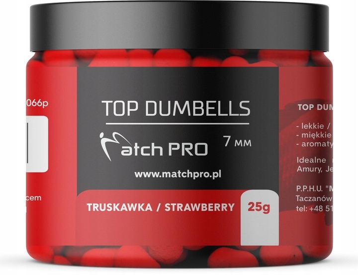 MatchPRO PRZYNĘTA TOP DUMBELLS TRUSKAWKA STRAWBERRY 7mm / 25g