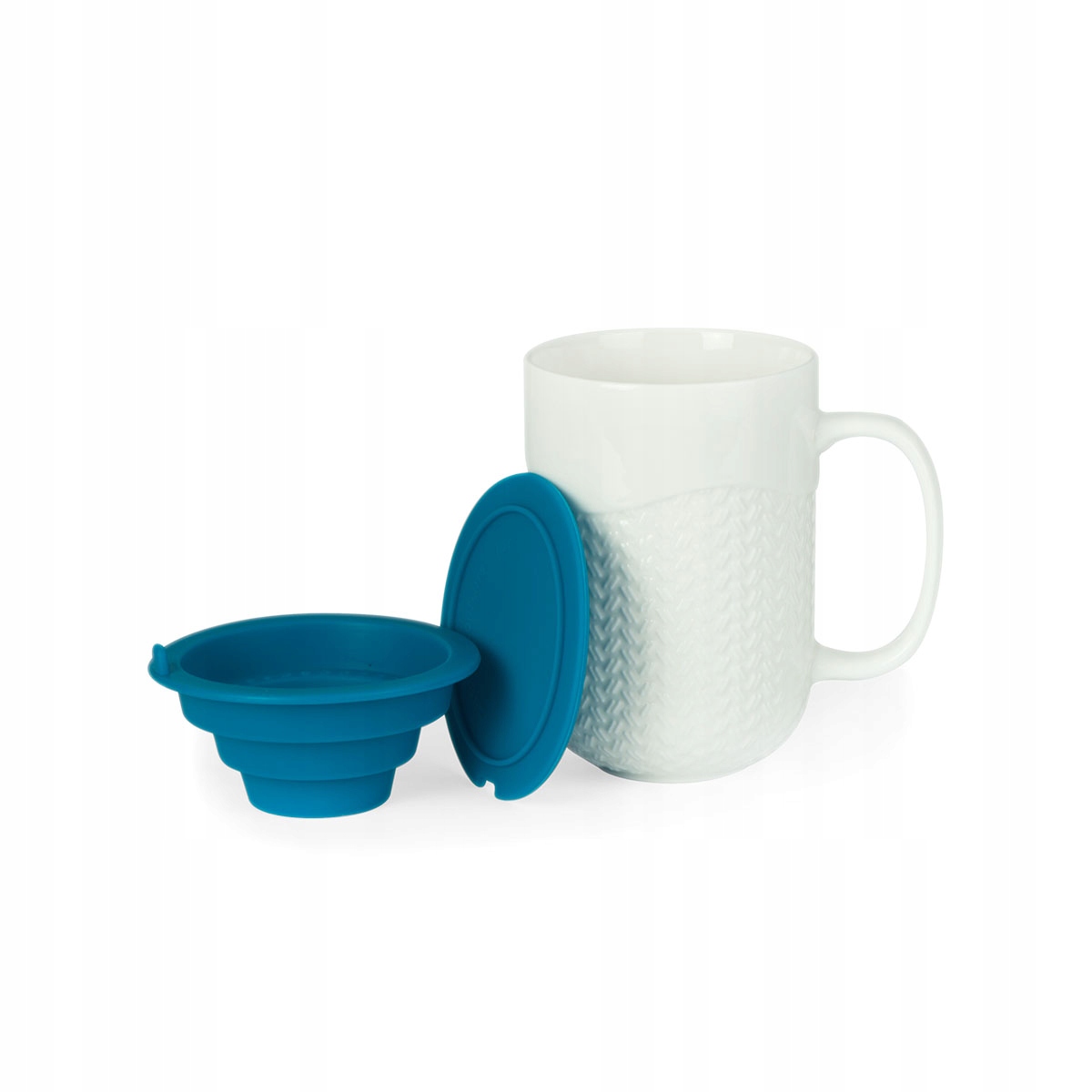 

Kubek porcelanowy z zaparzaczem silikonowym 420ML