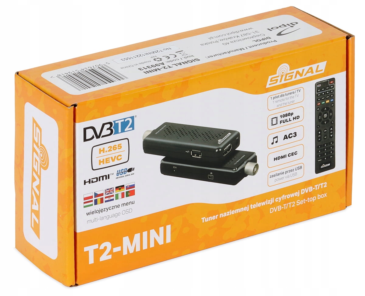 

Tuner dekoder Signal T2-MINI DVB-T2 Hevc Usb