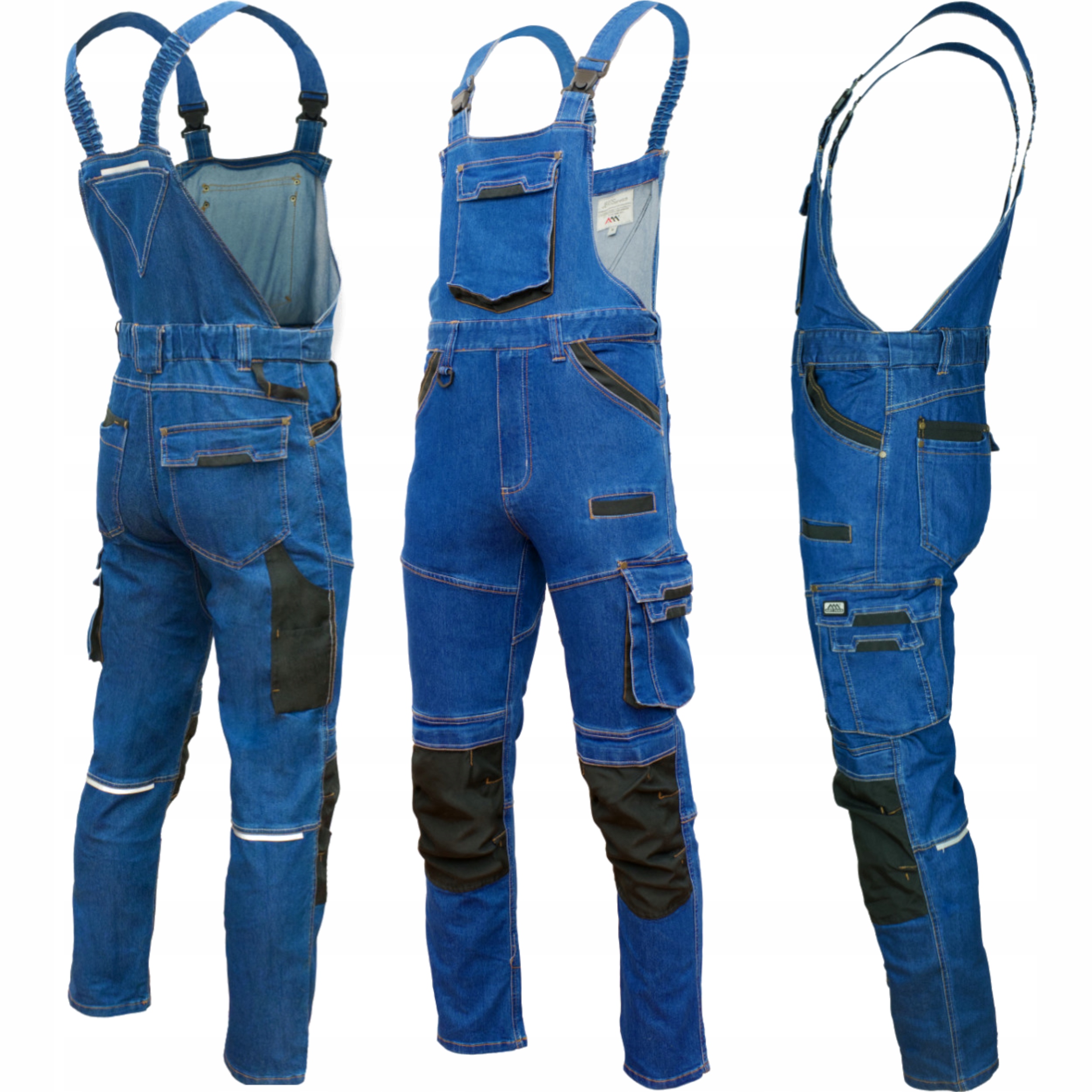 Art.mas Spodnie robocze ogrodniczki jeansowe Colemann Stretch Blue r. S