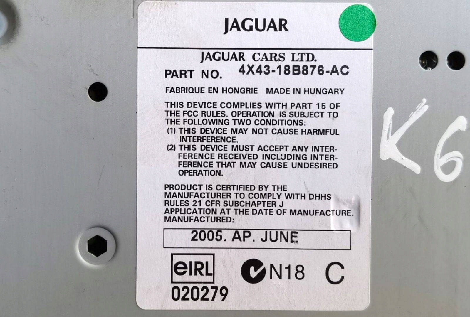 Radio samochodowe Jaguar X-Type X400 2004 4X43-18B876-AC
