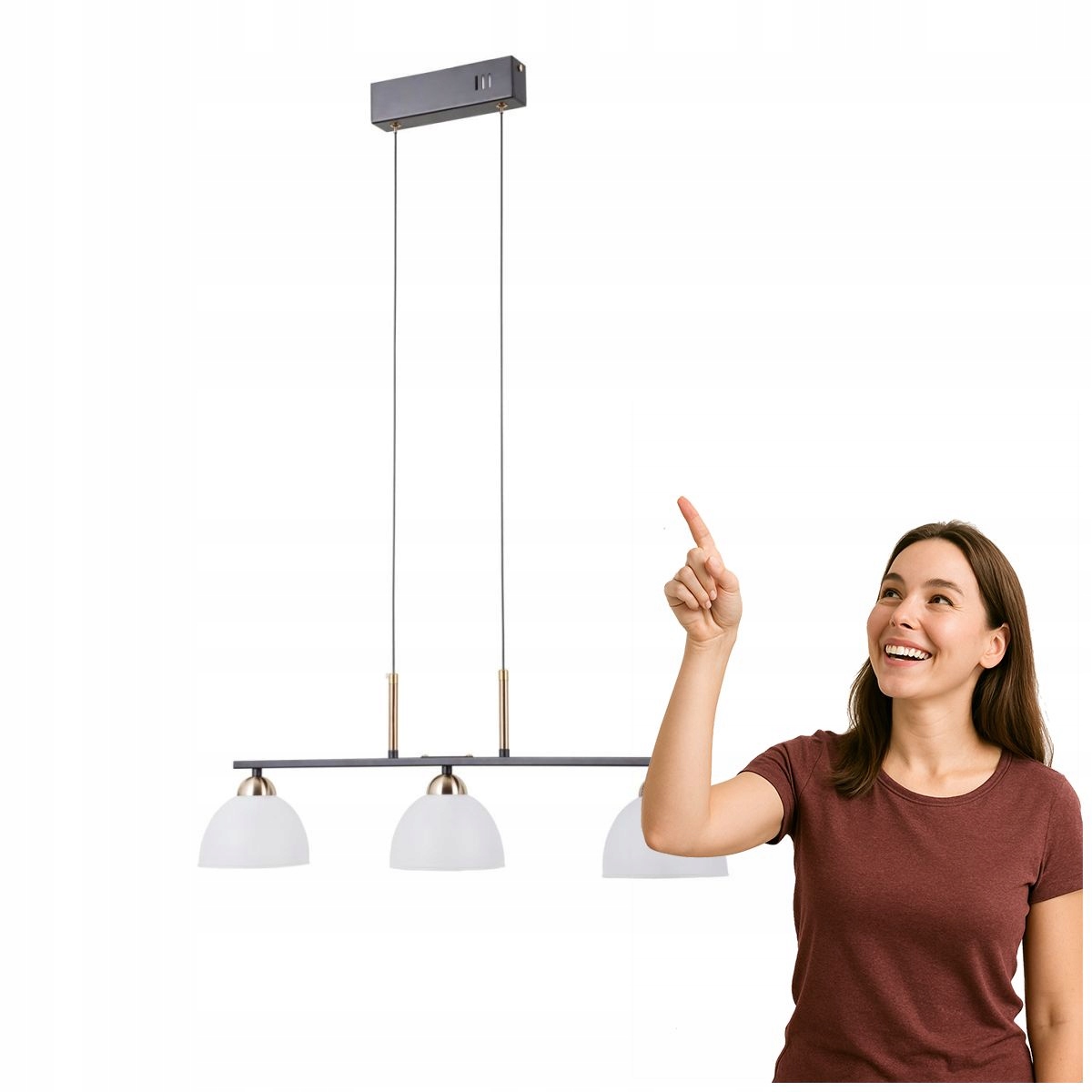 Moderná závesná Led lampa Montiela čierna zlatá Italux