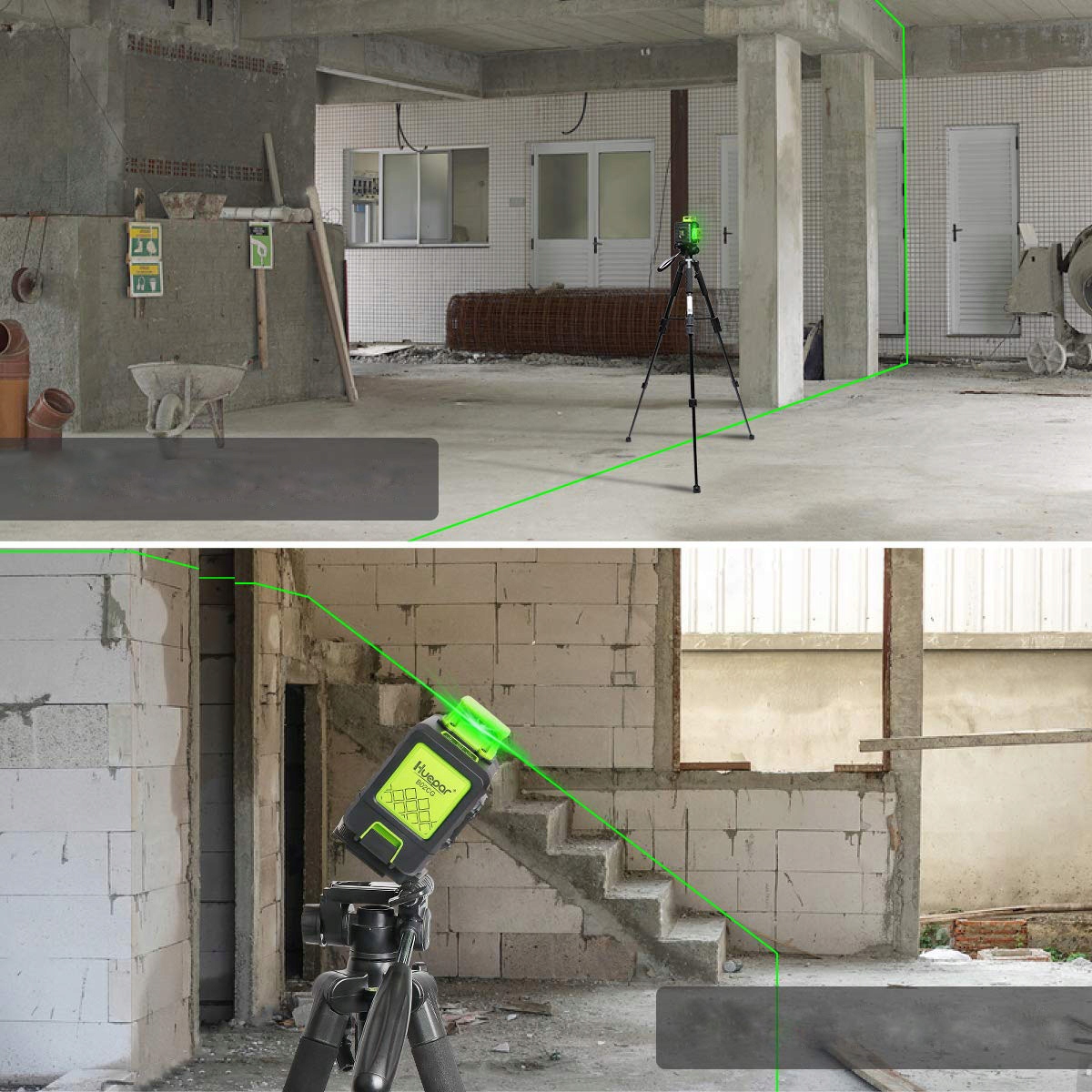 POZIOMICA LASEROWA 360+PUDEŁKO Z TWARDEGO PLASTIKU Zasilanie akumulatorowe