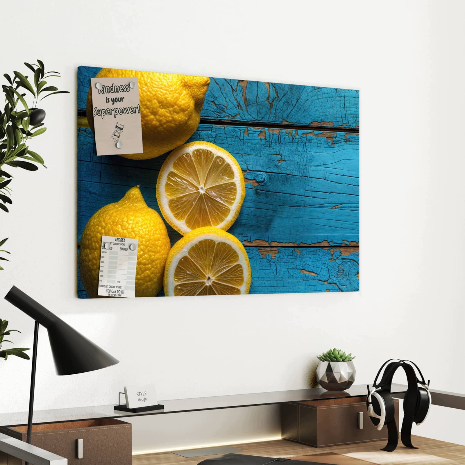 Magnetická tabule Citronu Dřevo 60 × 40 cm