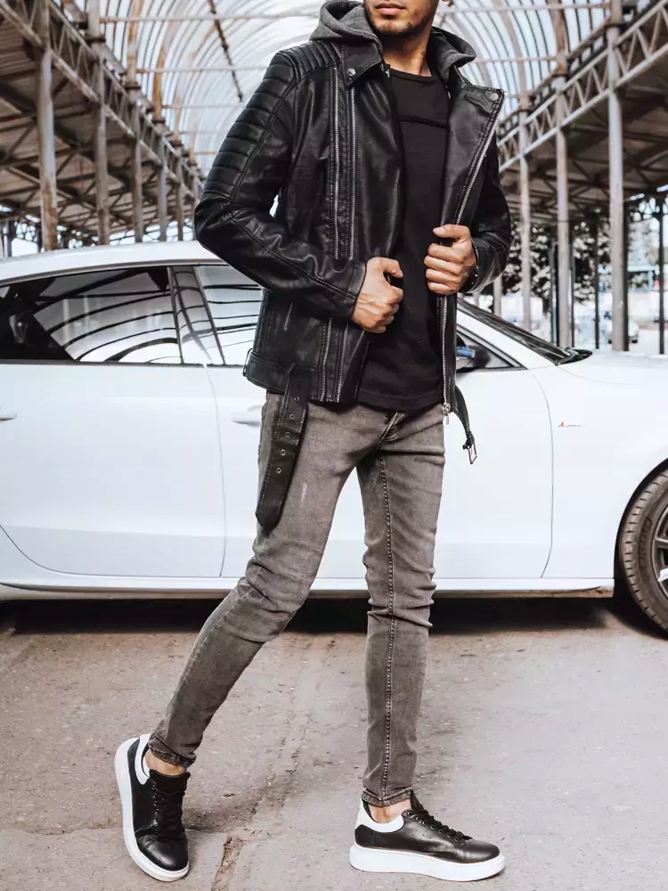 KURTKA SKÓRZANA MĘSKA RAMONESKA CZARNA TX4244 - XXL Rozmiar XXL