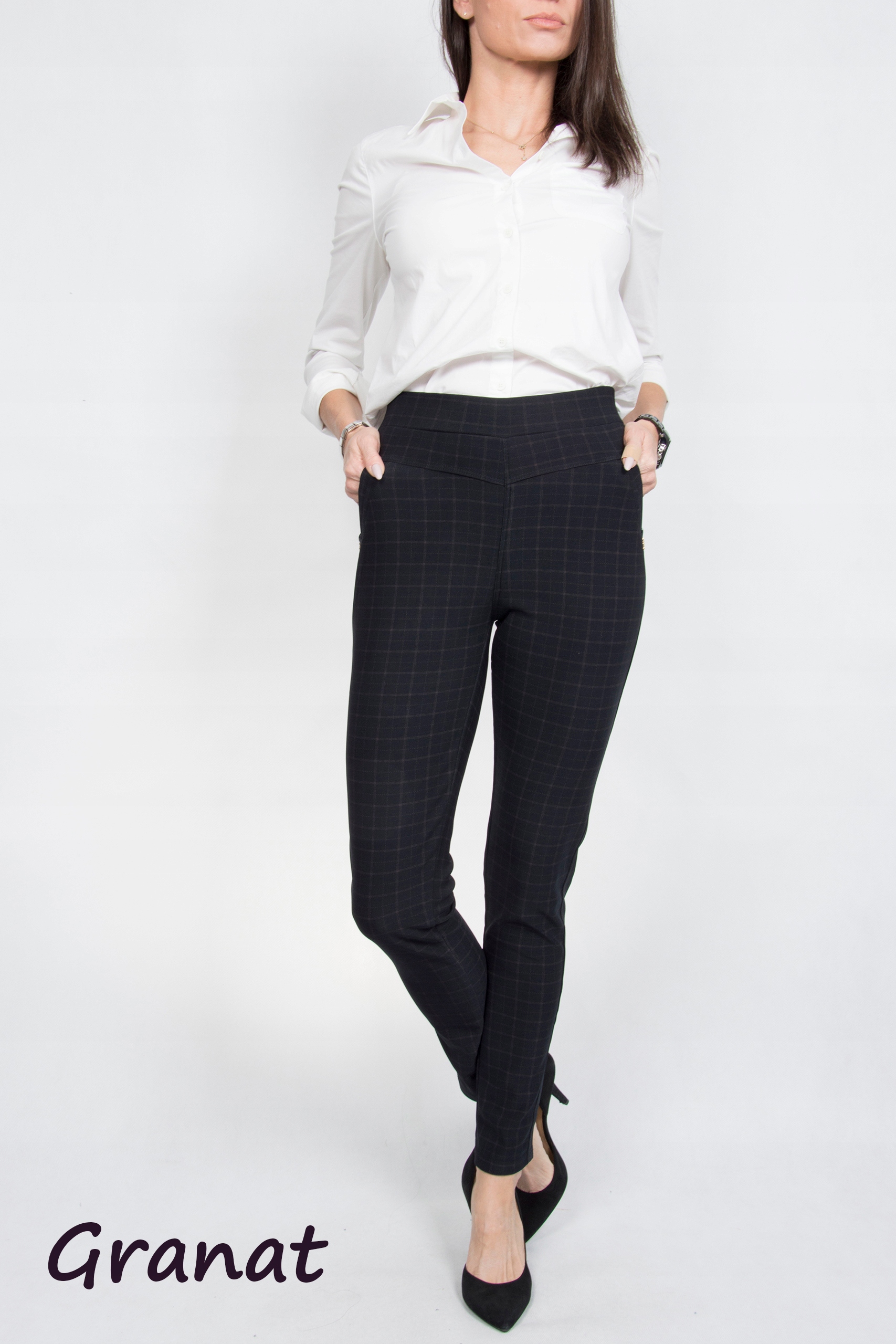 HB28 SPODNIE cygaretki PLUS SIZE (XL-6XL) r.50/52 Zapięcie brak