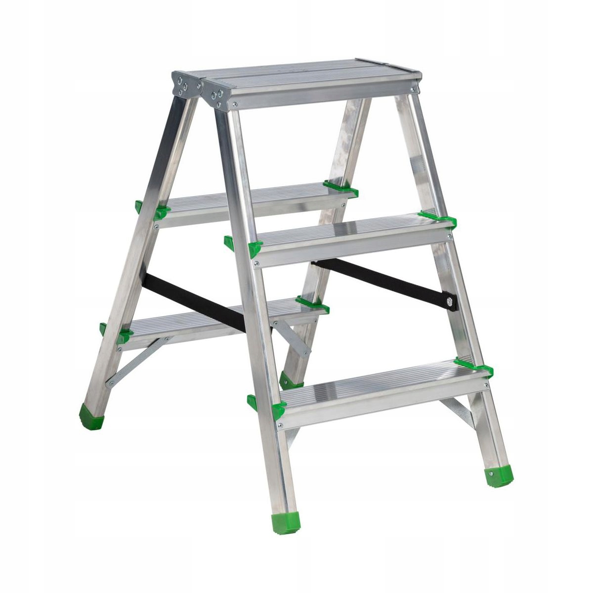 Hliníkové schodíky, plošina, 2 stupne, rebrík