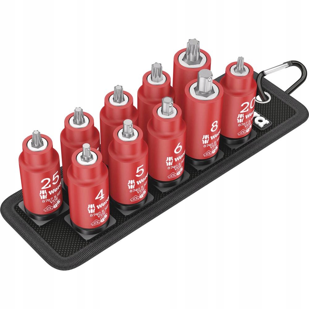 Sroubovákové hlavice souprava 3/8" Vde T20-45 und I-6hr. 4-8mm Wera