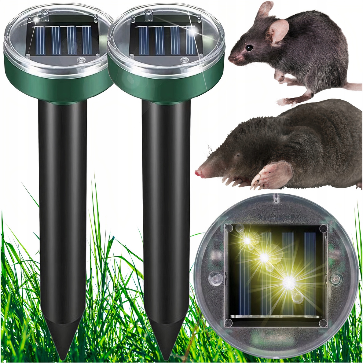 

2x Mocny Odstraszacz Solarny Kretów Nornice Krety