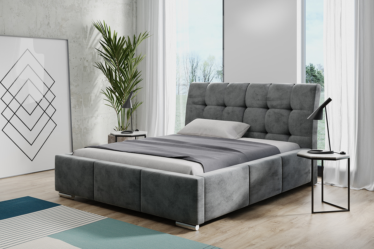 

Łóżko sypialniane tapicerowane 200x200 Materac