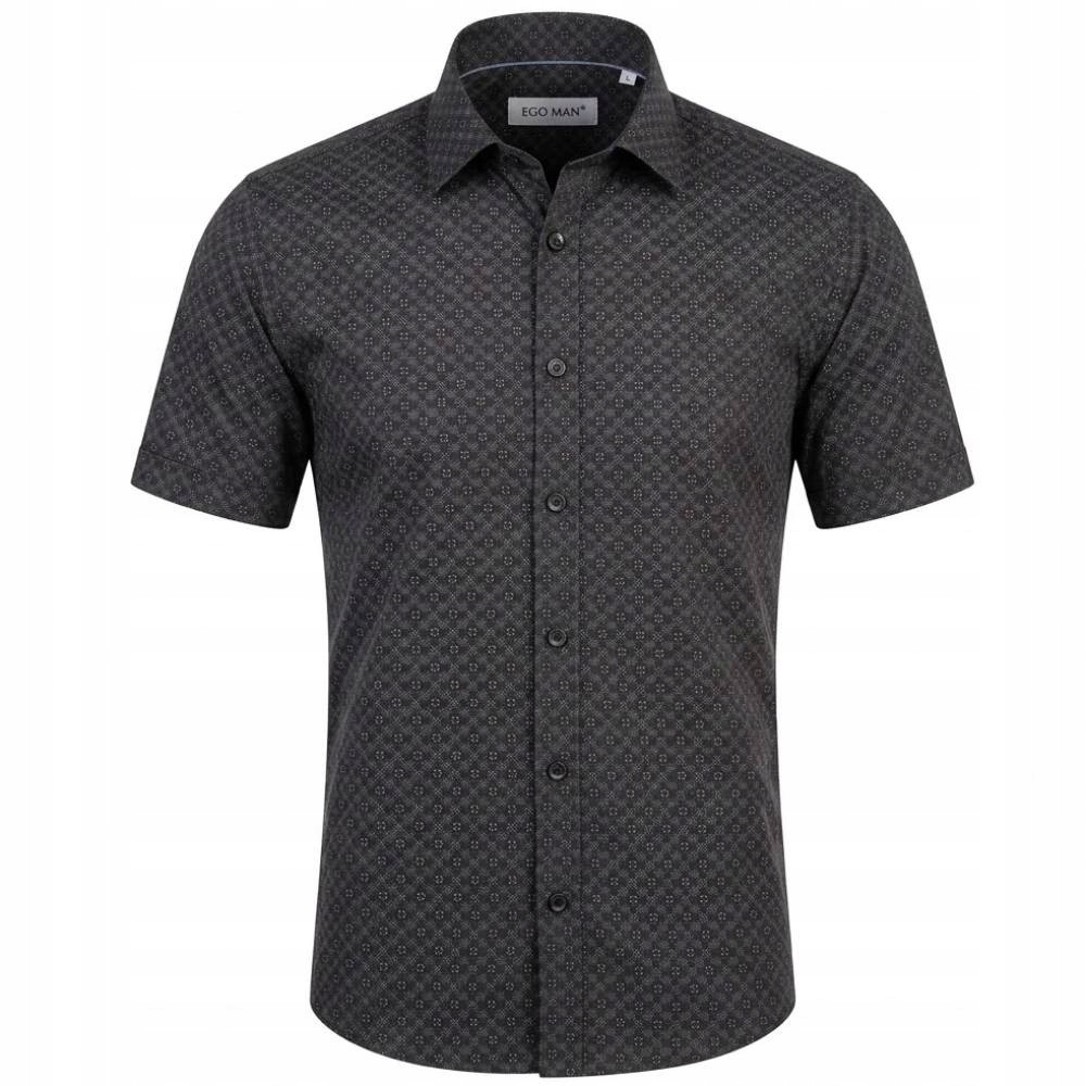 Ego Man košile pánská RE306-06 regular fit krátký rukáv XXL černá