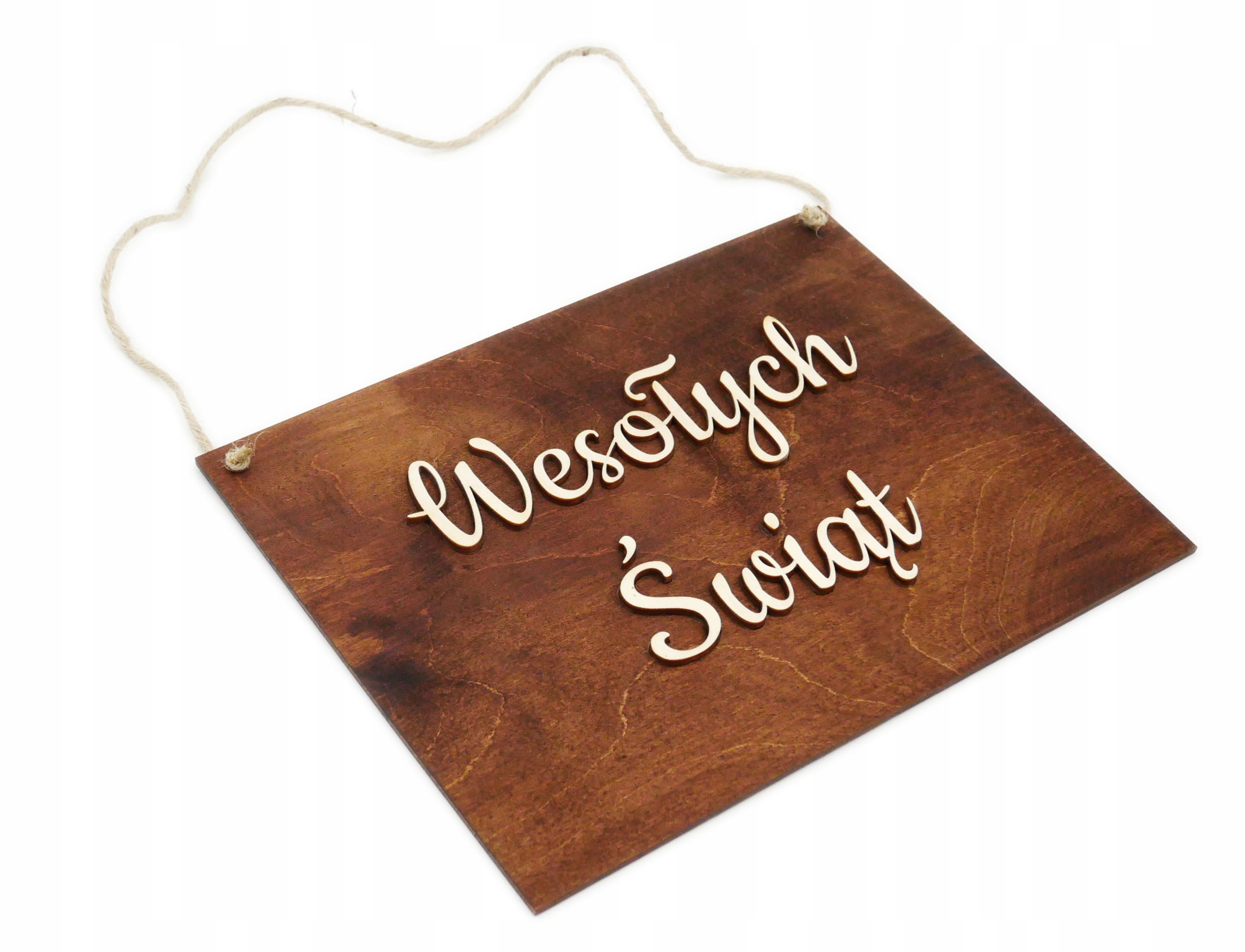DREWNIANA TABLICZKA DO ZDJĘĆ WESOŁYCH ŚWIĄT DEKOR