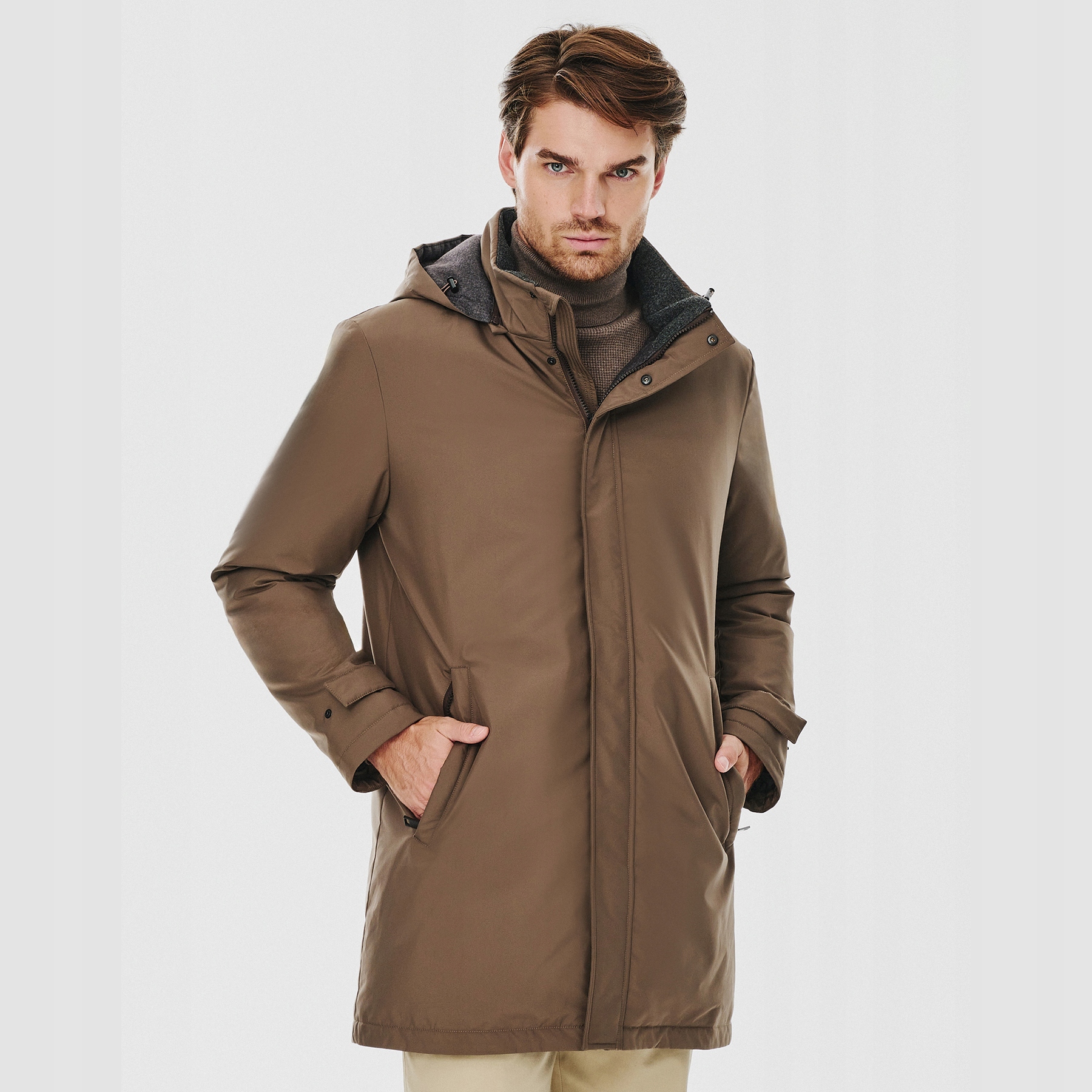 Hnědá pánská péřová bunda Pako Lorente vel