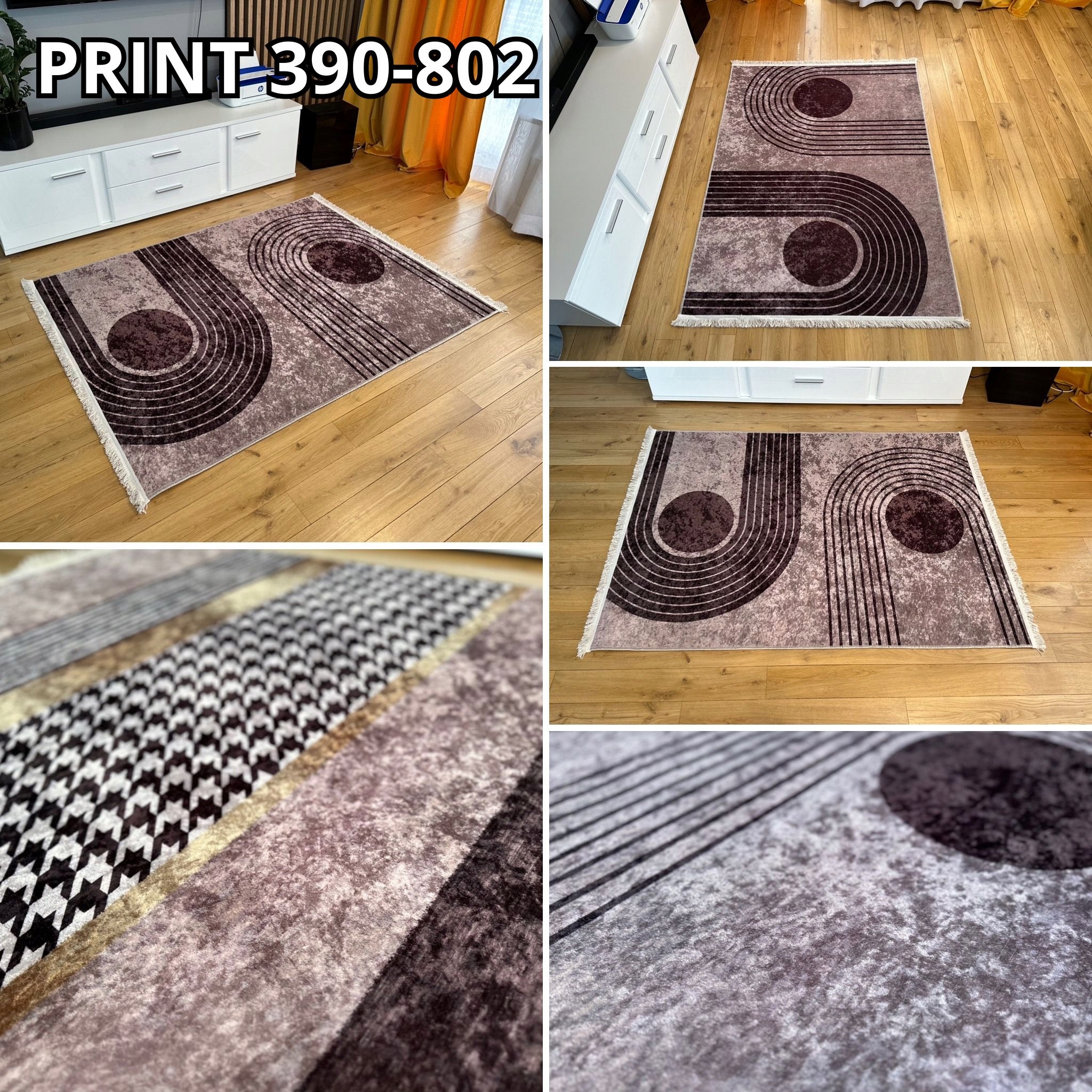 MODNY DYWAN 60X100 PRINT NOWOCZESNY MIĘKKI NISKIE RUNO Rodzaj z krótkim włosiem