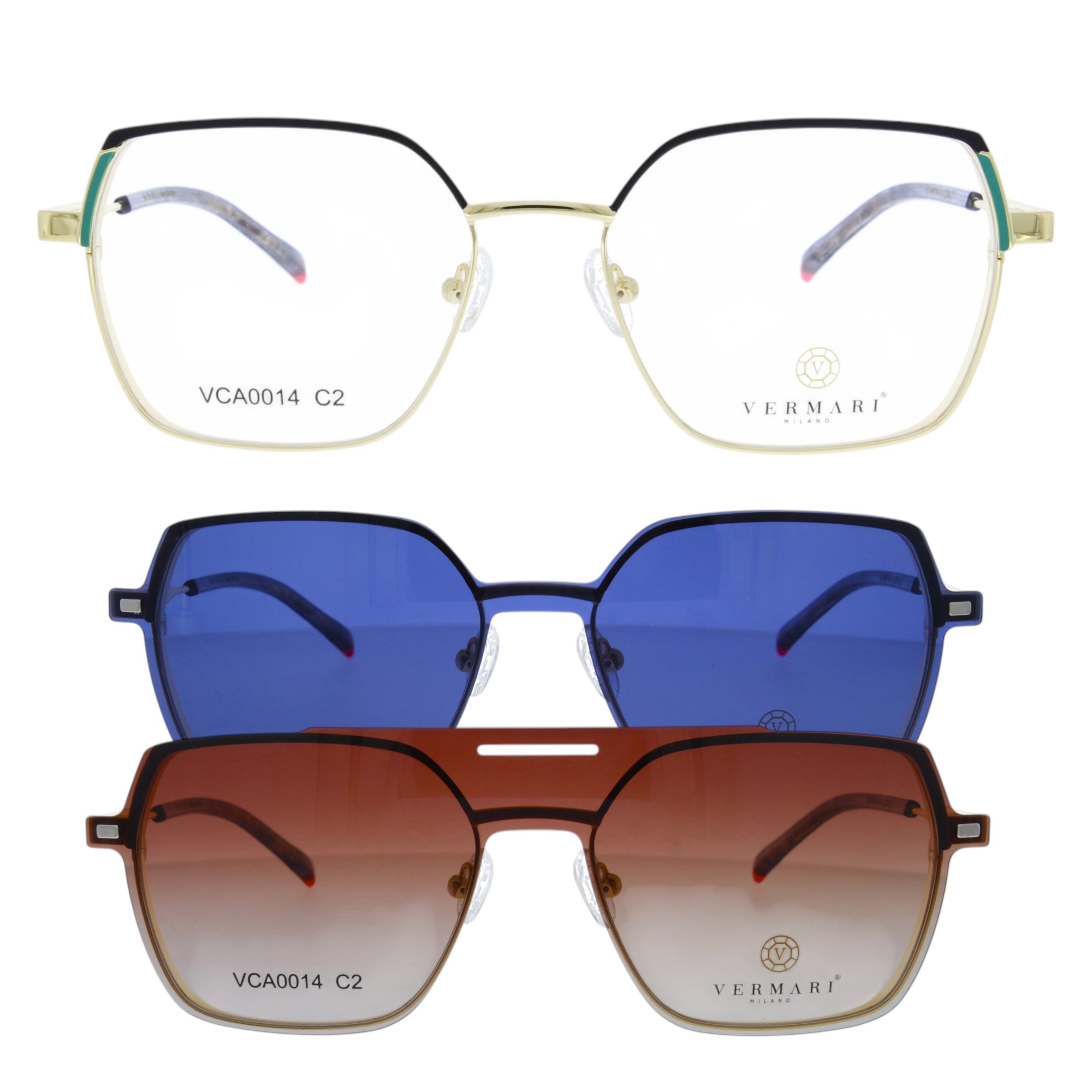Damskie Oprawki Korekcyjne z Nakładkami z Polaryzacją Vermari VCA0014 C2