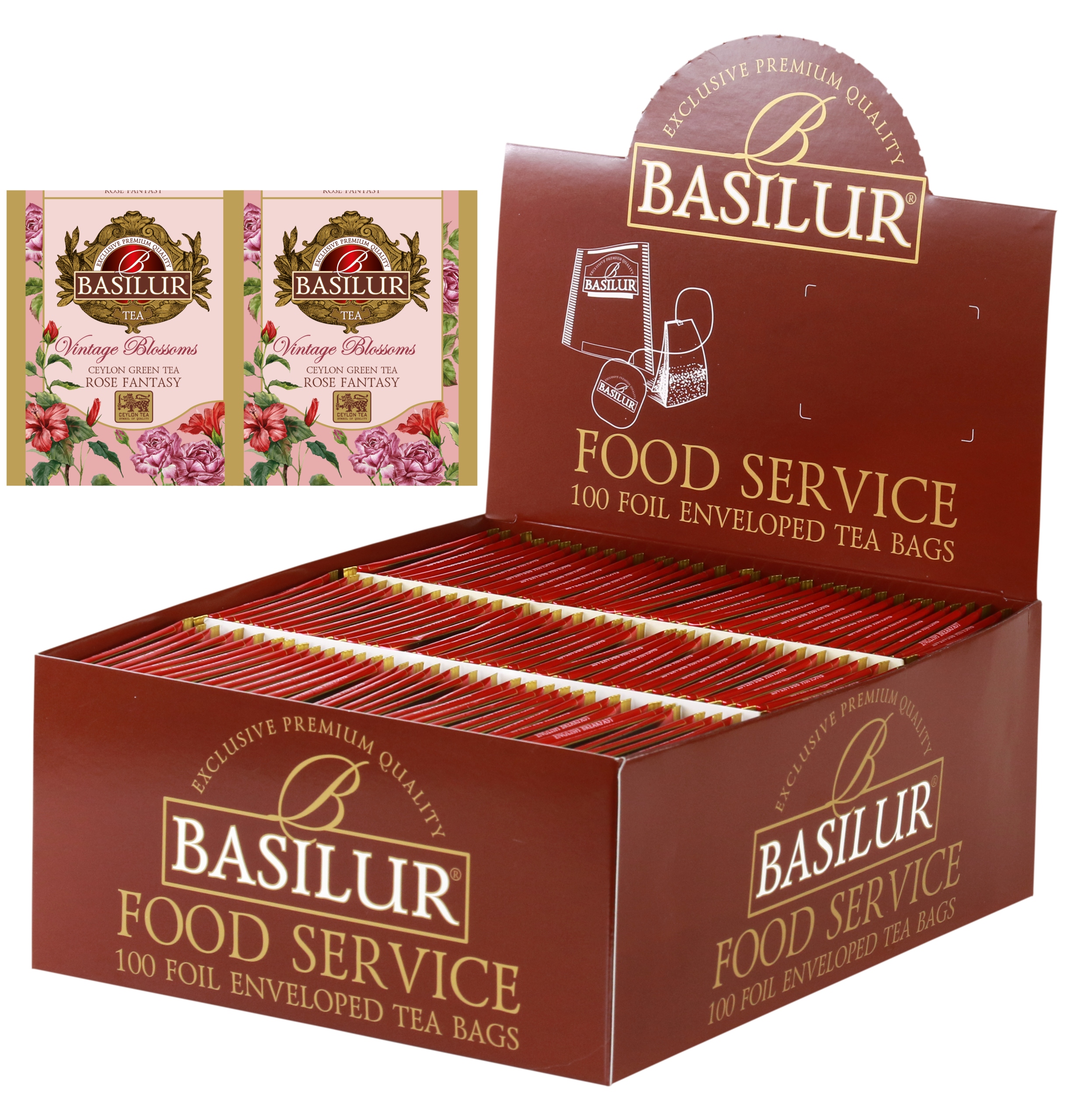 Herbata zielona Basilur Rose Fantasy ekspresowa Z Różą HoReCa 100 szt.