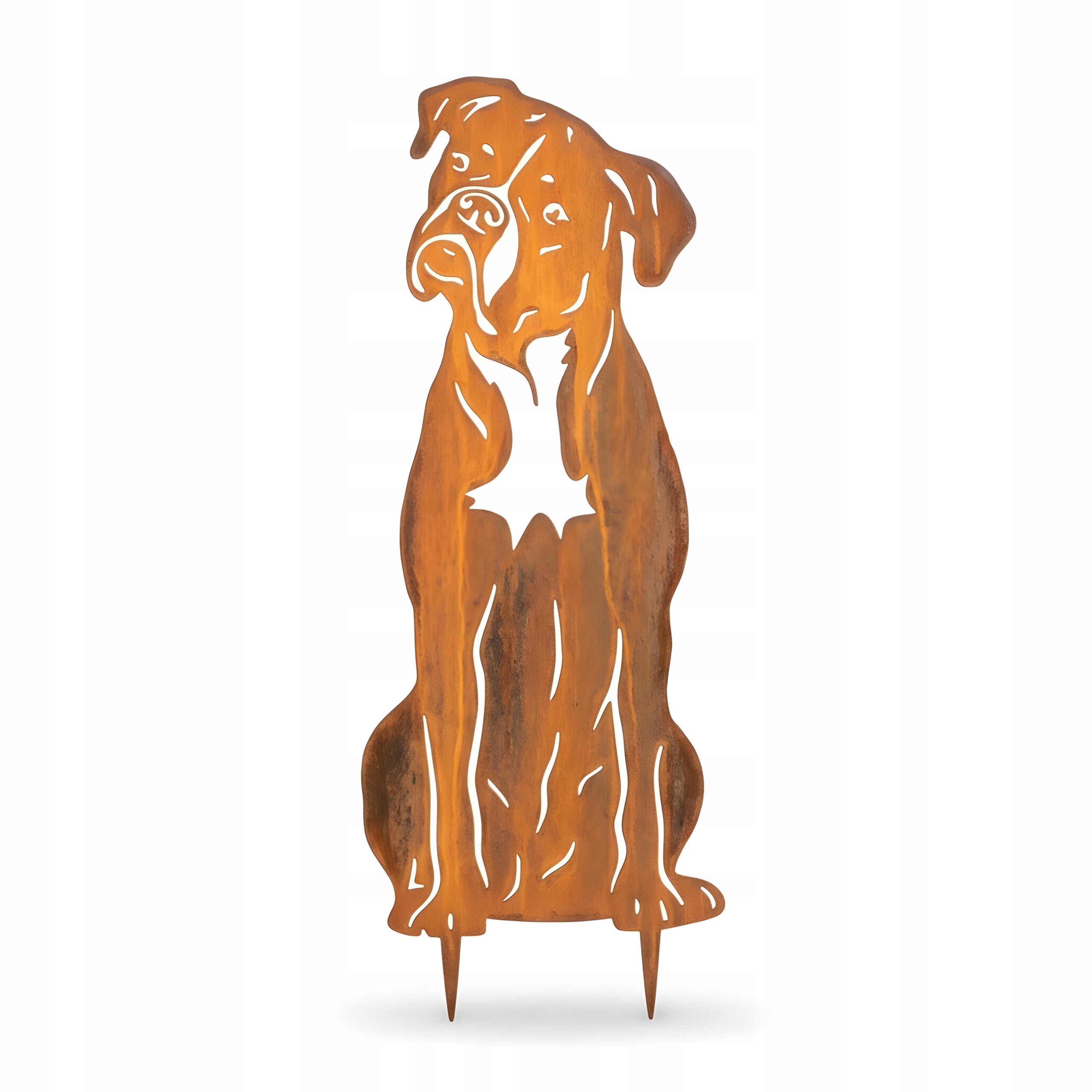 Zahradní Dekorace Pes Ozdoby Do Zahrady Rostliny Figurka Psa Kovový Boxer