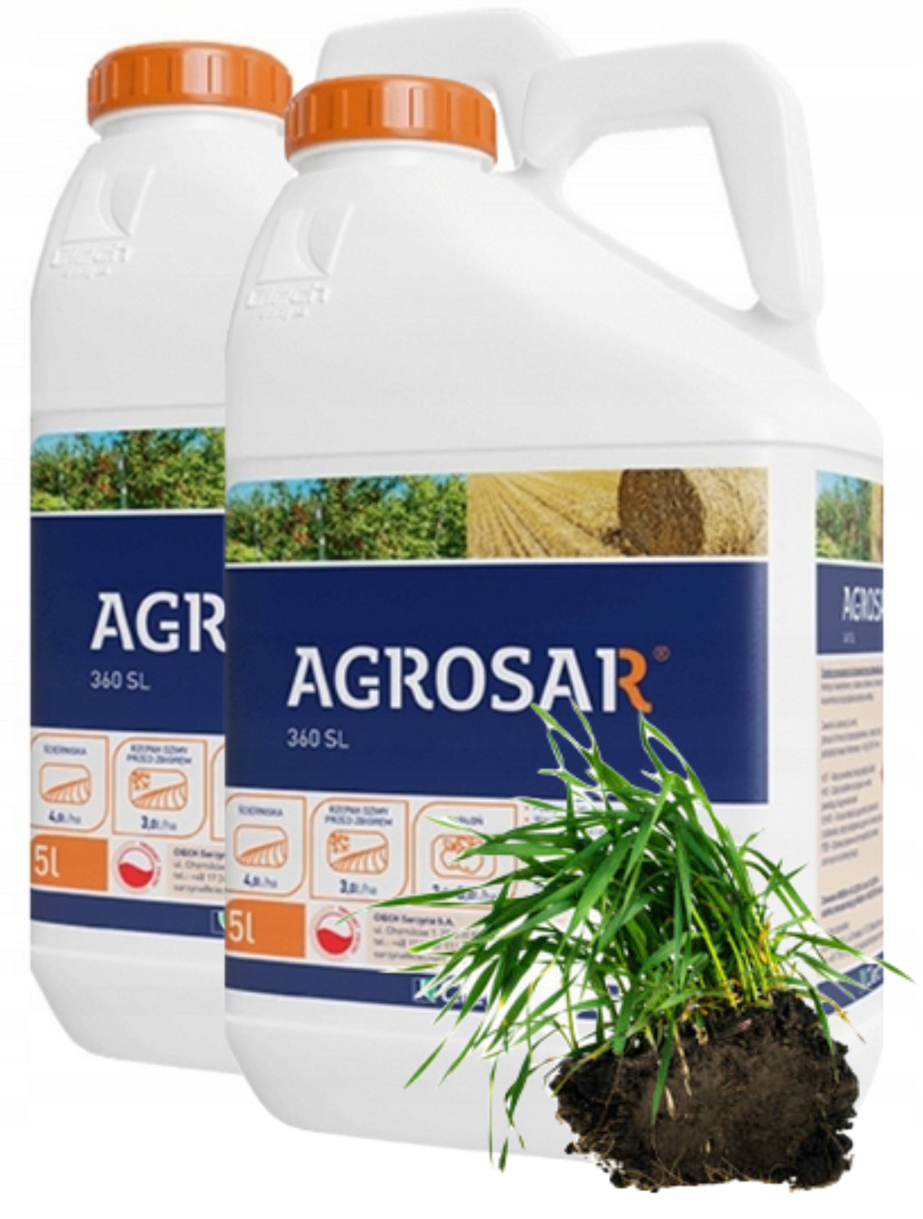 Agrosar 360SL 2 x 5L na Chwasty Glifosat Herbicyd Totalny Niszczy Chwasty