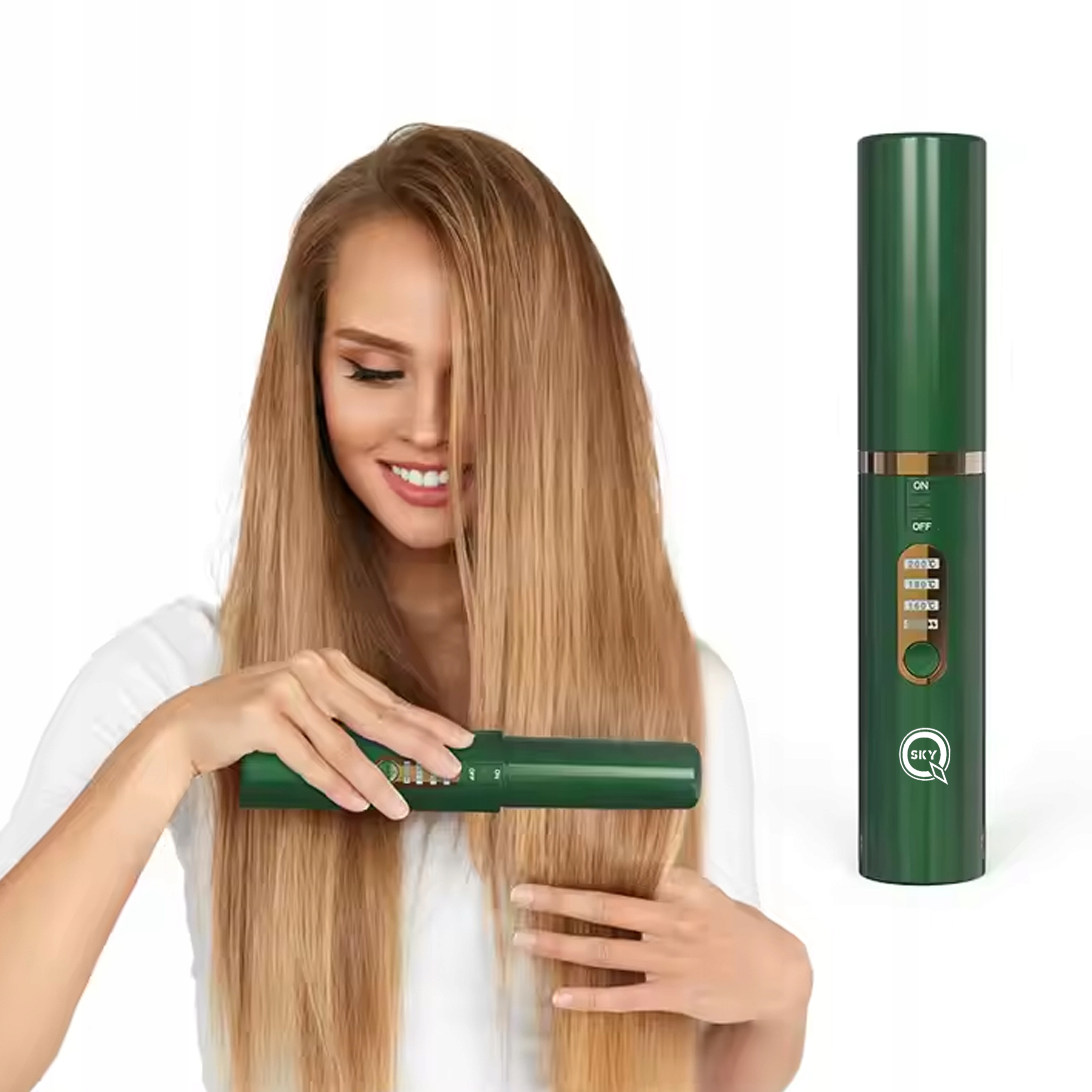 Prostownica Bezprzewodowa Z Jonizacją Do Włosów 200°C Grzebień 2600MAH