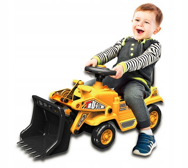 3w1 Jeździk Koparka dla Dzieci Łyżka Spychacz Widlak Pojazd Budowlany 0972