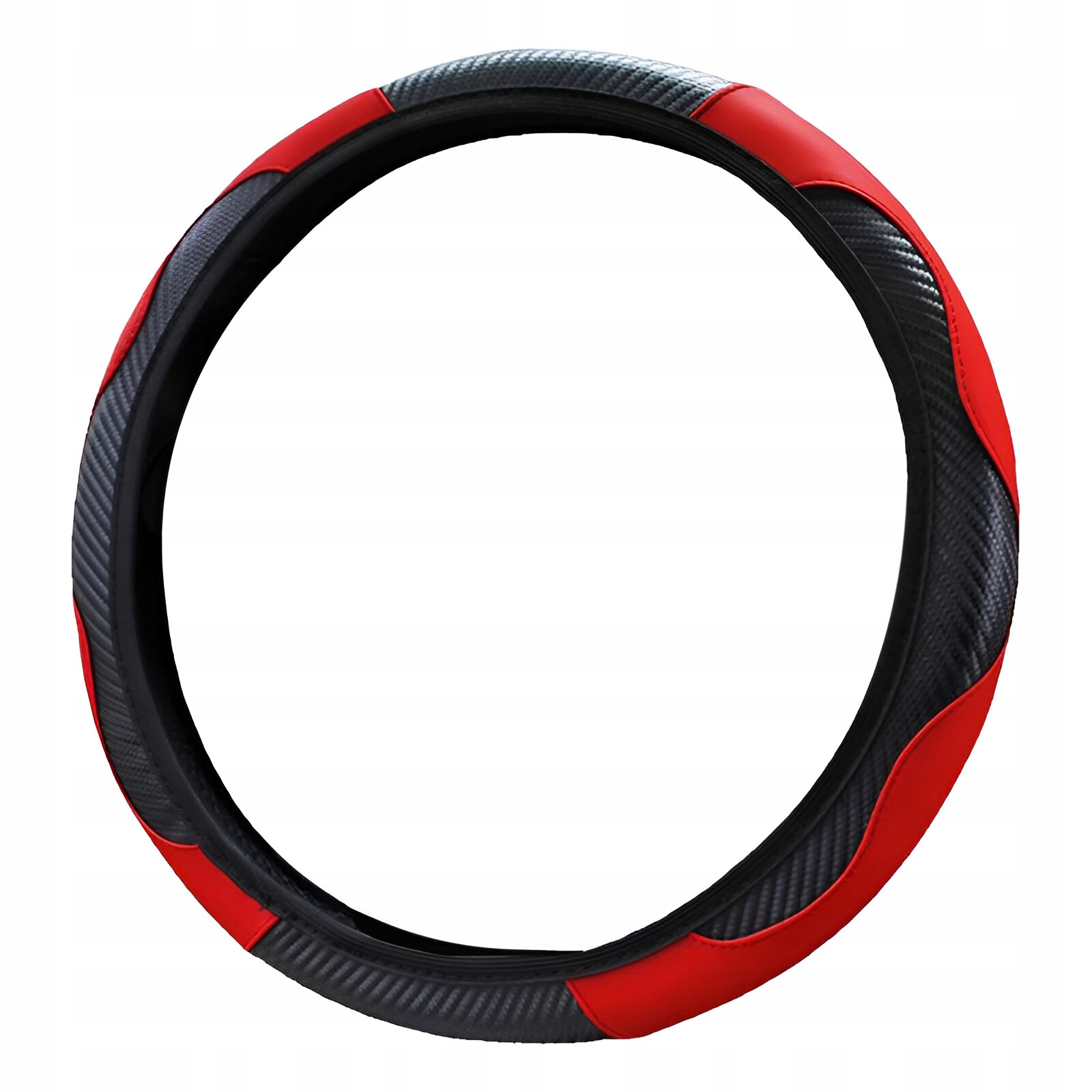 POKROWIEC NA KIEROWNICĘ NAKŁADKA CARBON CZARNO CZERWONY Producent inny