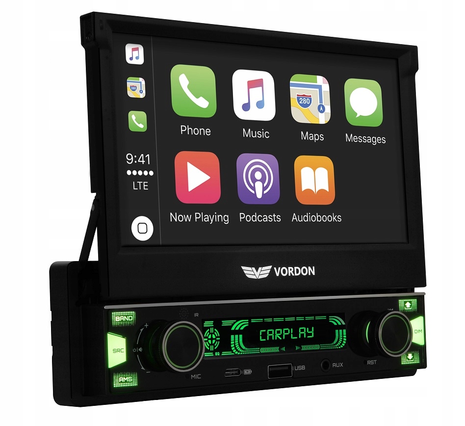 Vordon HT-522 Autorádio 1DIN LCD 7'' Android Auto Apple CarPlay
