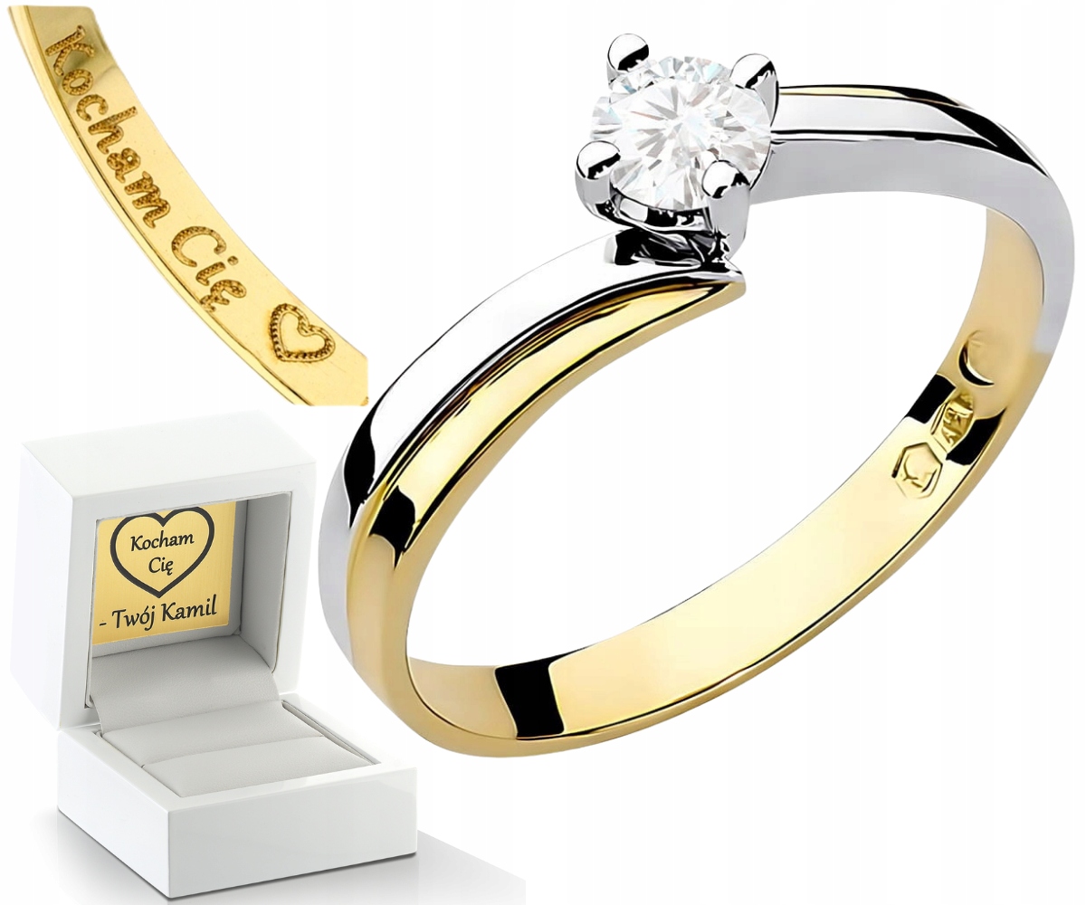 Zlatý Prstýnek S Laboratorním Briliantem 0,25 Ct Zlato Gravírování