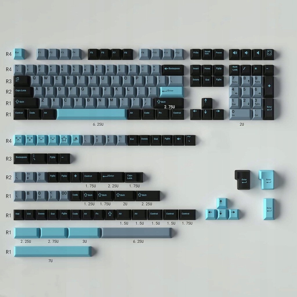 Klawisze do Klawiatury Mechanicznej Pbt Profile Cherry 169szt Ds Light Hs