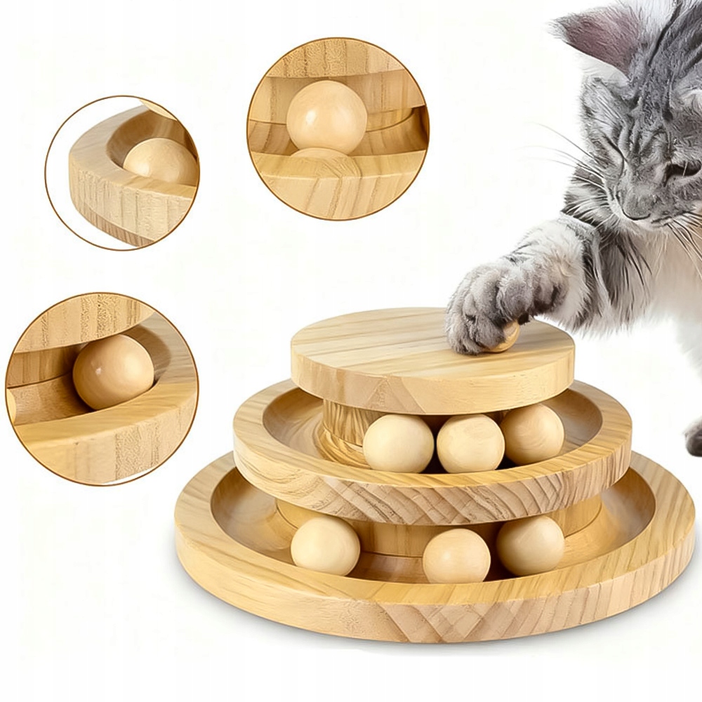Levně Hračka pro kočky Cat Spinning Wheel Věž 3 úrovně míčky