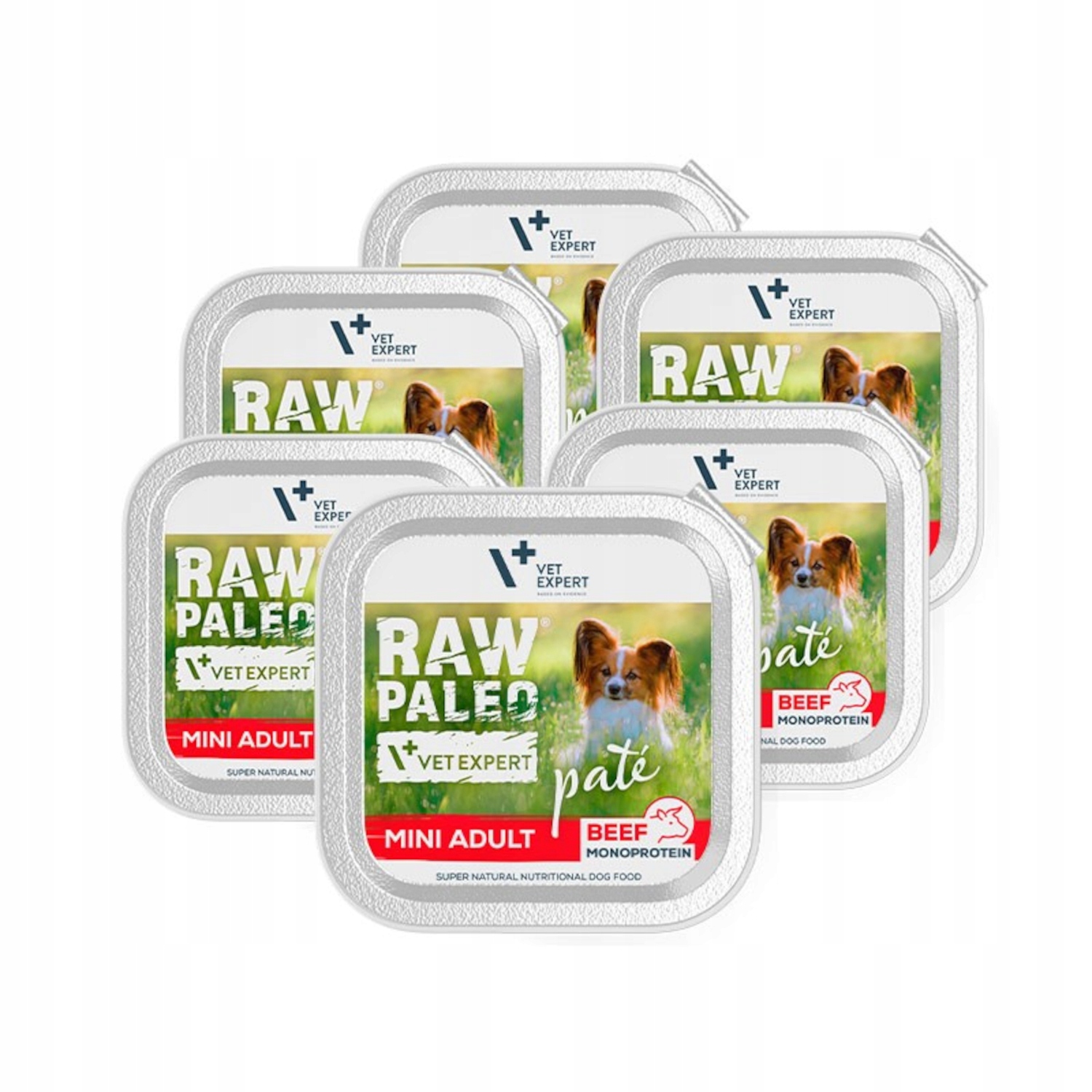 Karma z wołowiną dla małych ras RAW PALEO PATE MINI ADULT BEEF 6x150g ...