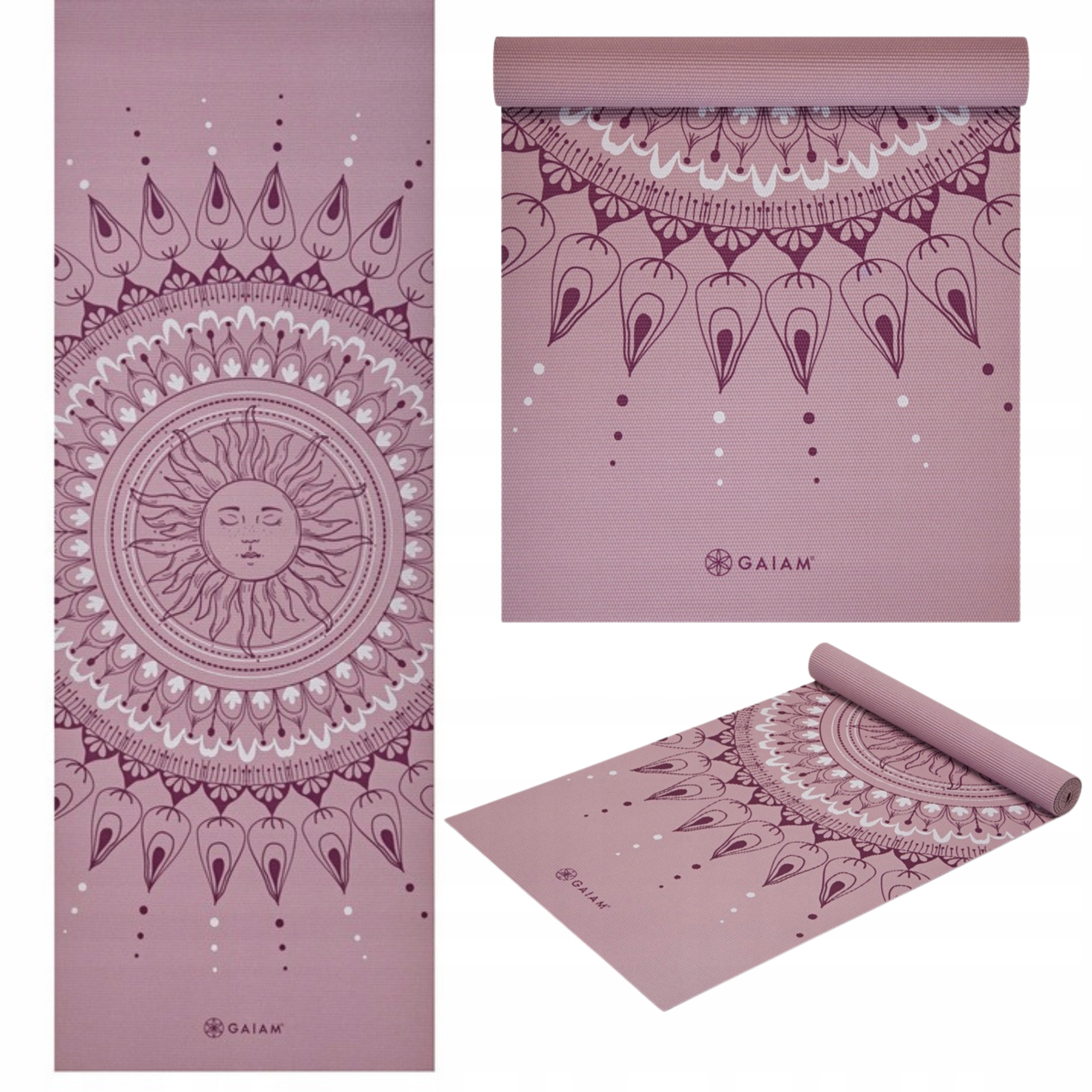 Antypoślizgowa Mata do ćwiczenia jogi różowa 4mm lekka Pvc 173cm