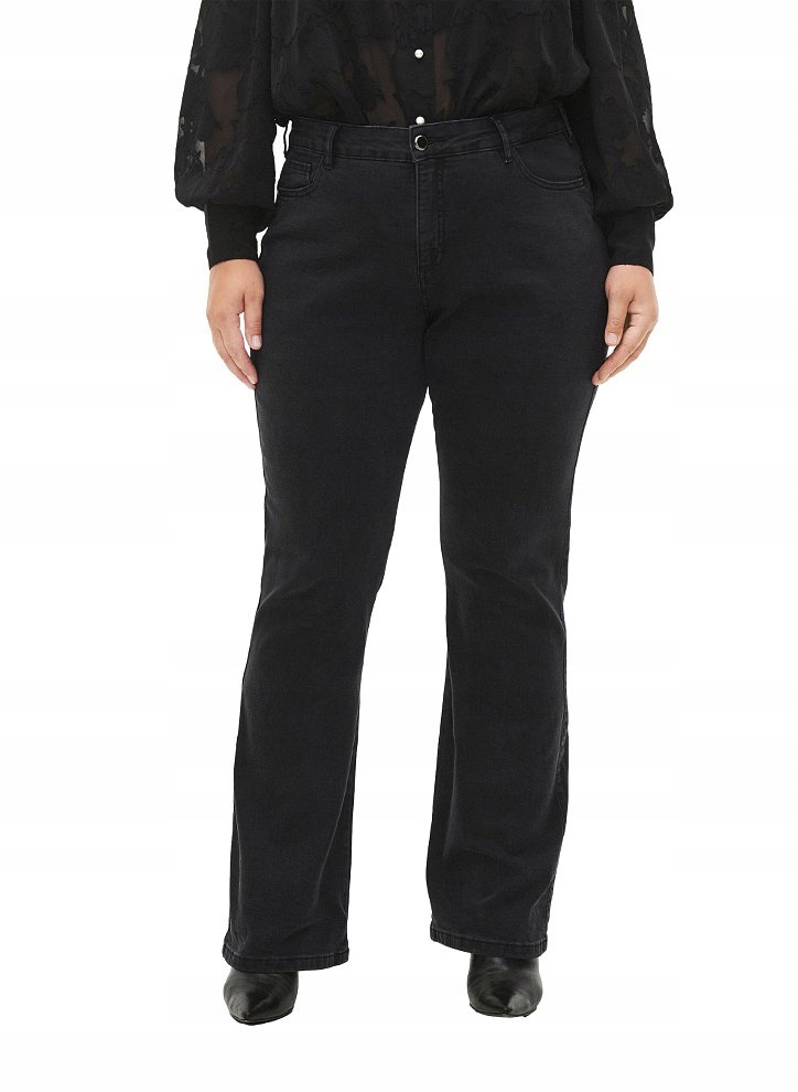 Džíny Zizzi Klasické Kalhoty Bootcut Černé N82 664C 44
