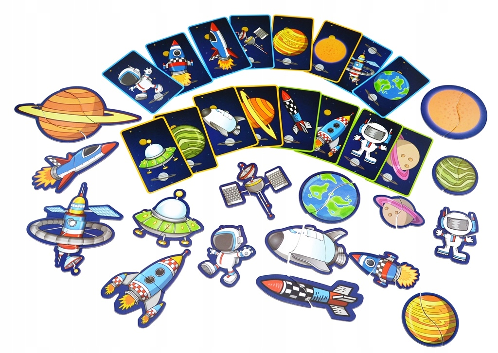 UKŁADANKA MAGNETYCZNA PUZZLE KOSMOS MAGNESY Materiał metal papier