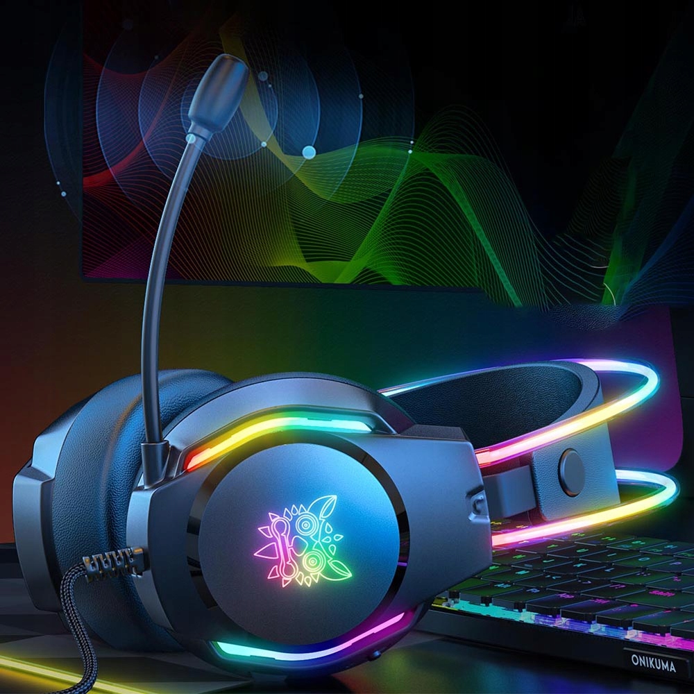 ONIKUMA X26 SŁUCHAWKI GAMINGOWE NAUSZNE PRZEWODOWE Z MIKROFONEM DO PC RGB Głębokość produktu 5.4 cm