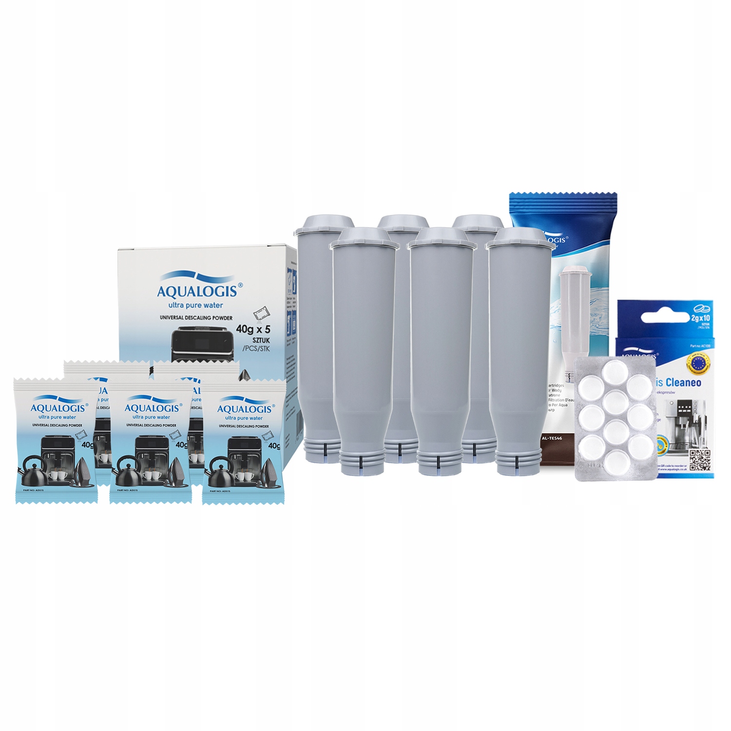 6 x náhradní filtr pro kávovar Krups 5 x 40 g odvápňovač tablety