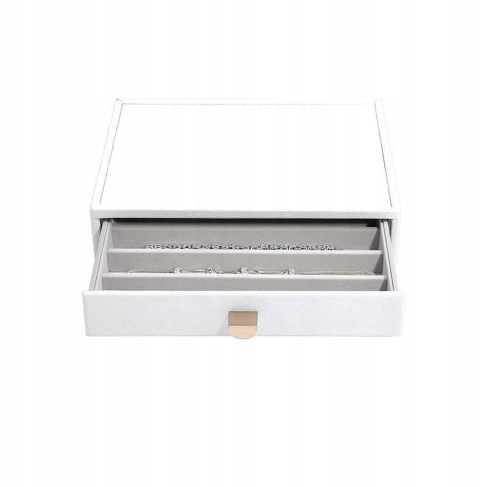 Organizér na náhrdelníky s zásuvkou (bílý) Classic Stackers