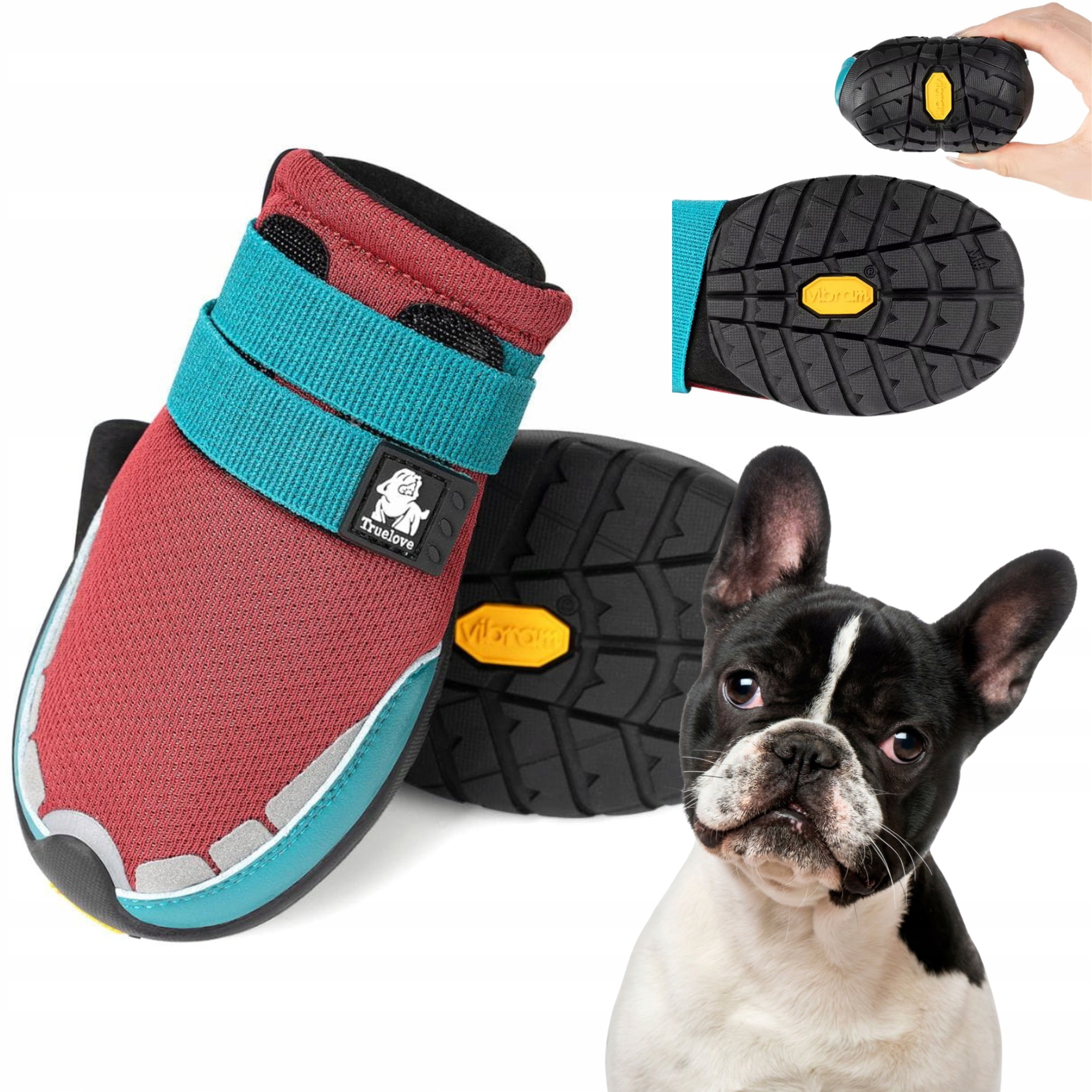 Levně Boty Pro Psa Truelove On Track Podrážka Vibram M (2 ks) 6,4 cm Červené