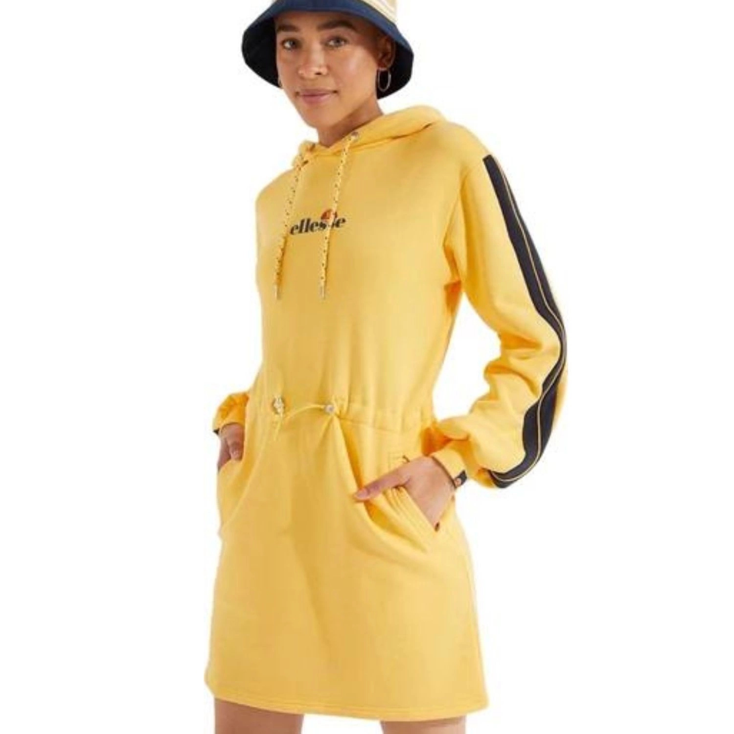 Dámské žluté šaty Mikina s kapucí Ellesse , dlouhé pletené, 38