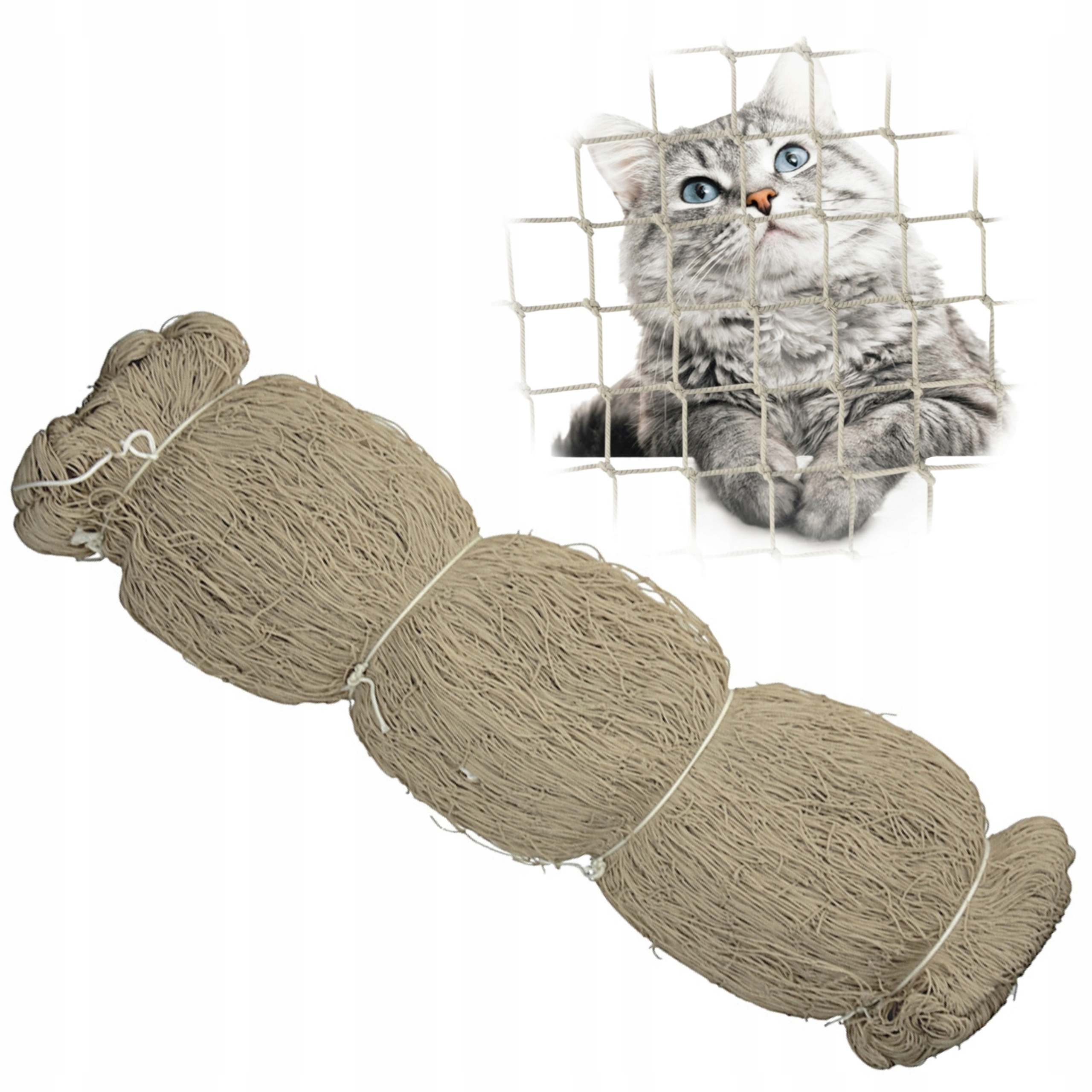 Levně Síťka Pro Kočky Na Balkon Okno Rolka 6x2 m Hrubá Oko 40x40 mm fi 1,5 mm