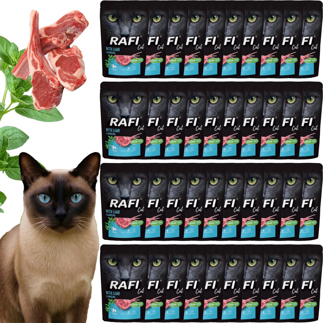 Levně Rafi Krmivo Vlhká paštika pro sterilizované kočky s jehněčím masem 100 g x 40 s