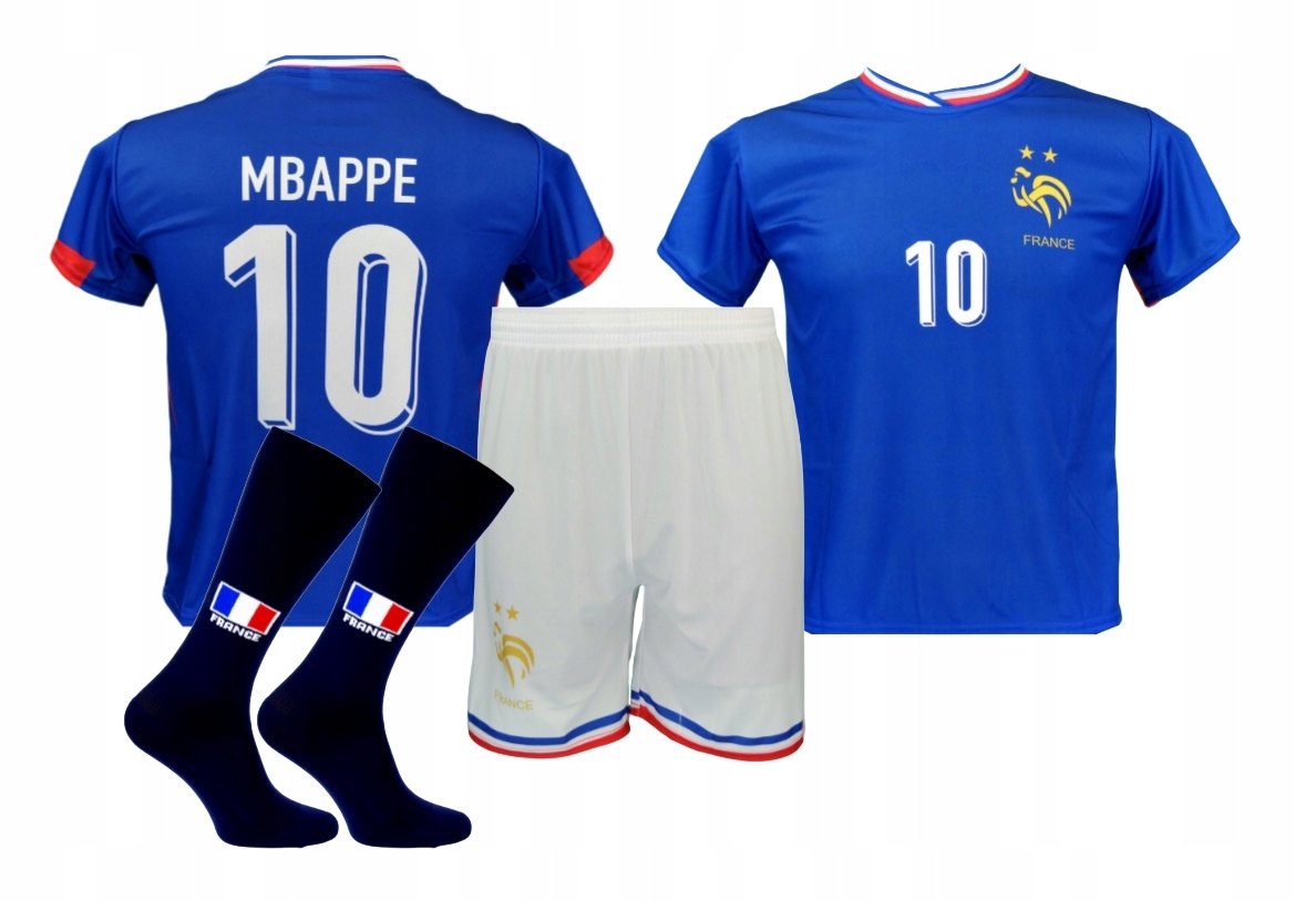 MBAPPE koszulka spodenki getry FRANCJA rozmiar 146