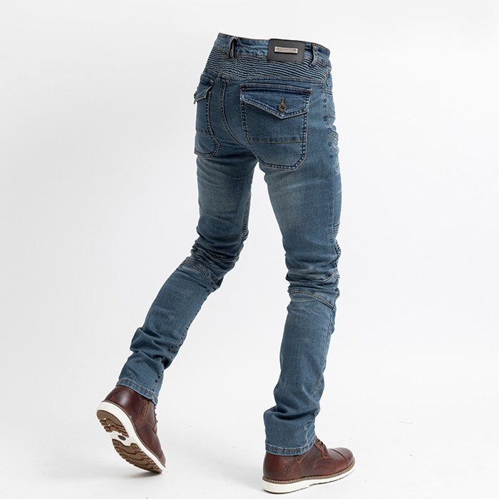 SPODNIE MOTOCYKLOWE MĘSKIE JEANSY Materiał jeans