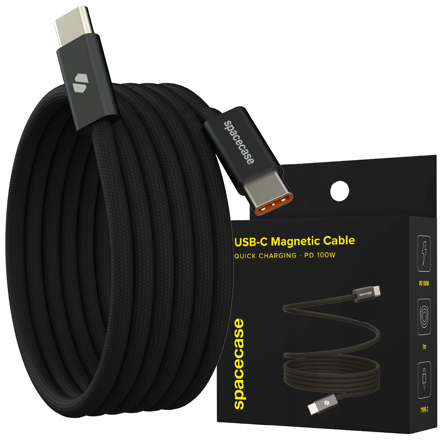 Kabel Spacecase USB typ C - USB typ C 1 m czarny